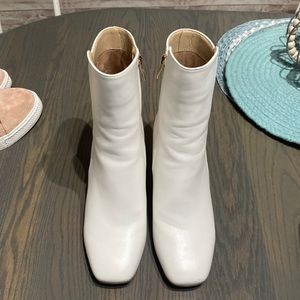 Never worn outside white booties